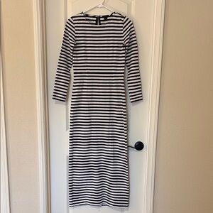 J. Crew 00 100% cotton long sleeve striped maxi dress